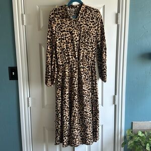 Button Front Cheetah Dress